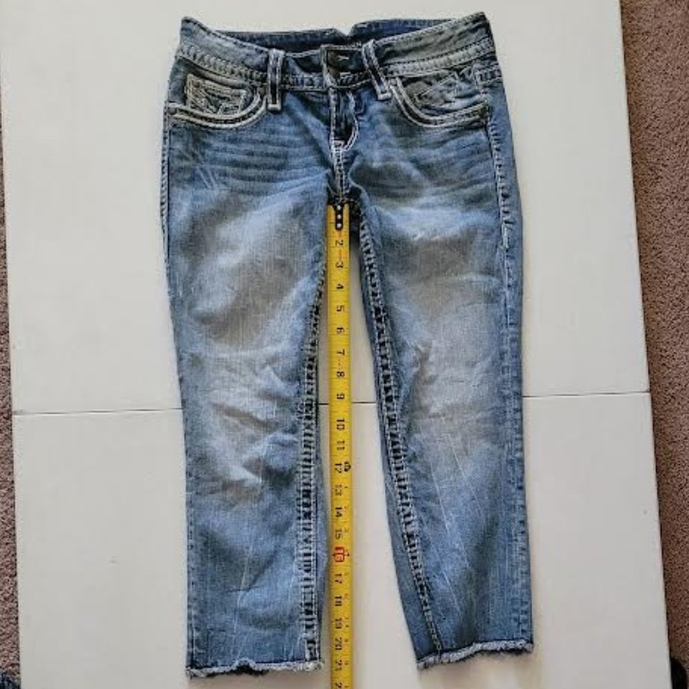 Vigoss the Dallas Capris Jeans Womens Size 3/4x21 Blue Denim 5 Pocket